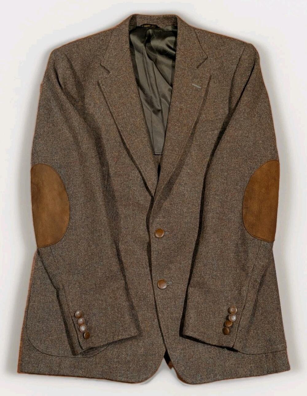 VTG Imperial By Haggar Harris Tweed Blazer Mens 40R Brown Wool Sport Coat USA